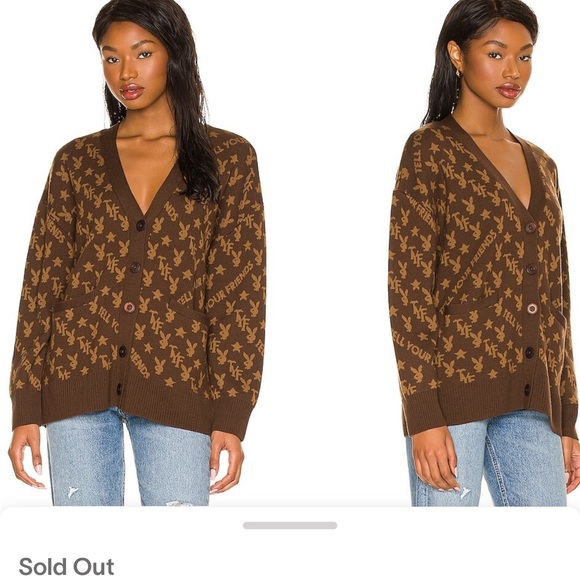TELL YOUR FRIENDS x Playboy Thompson Cardigan sz XS - Picture 5 of 5